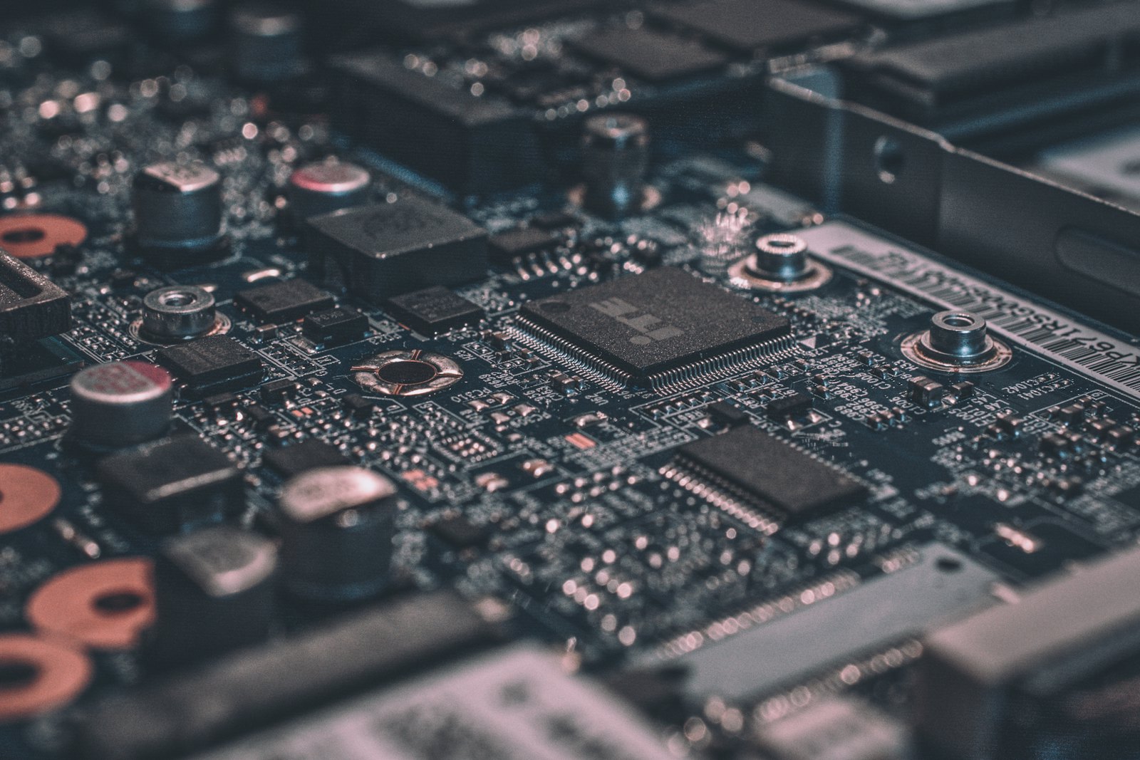 Close-up of a printed circuit board